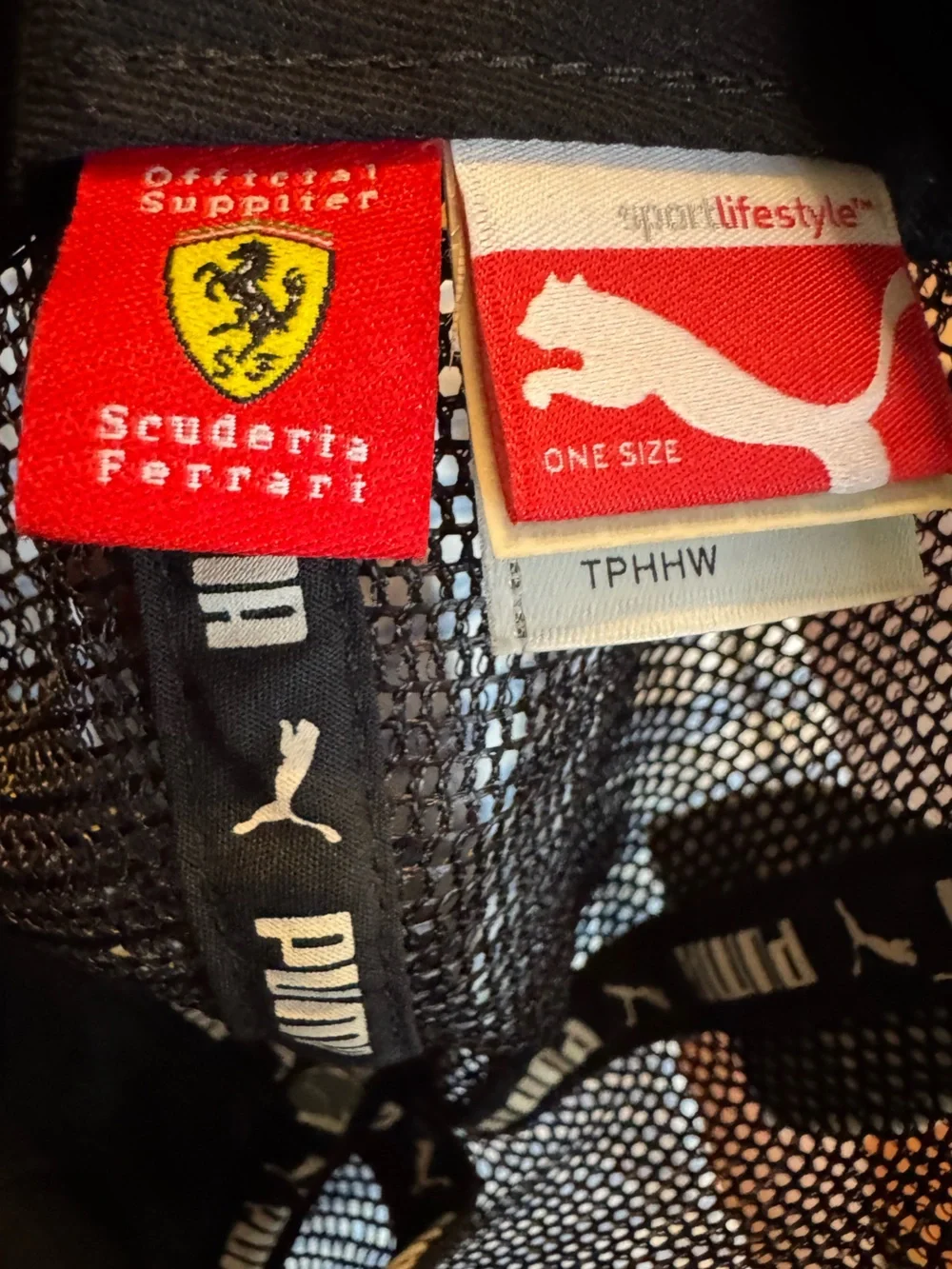 Puma Scuderia Ferrari Alonso España Trucker Hat Black Red Yellow Adjustable Cap